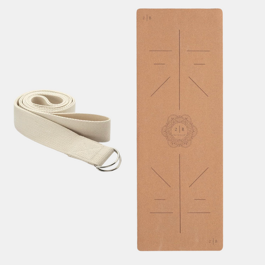 Natural Cork Yoga Mat with Strap